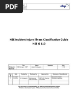 HSE Event Injury Illness Classification Guide HSE G 110