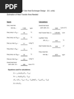 414CC3 Excel Template Prelim Shell and Tube Heat Exchanger Design Si Units