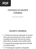 Criterios de Muerte Cerebral