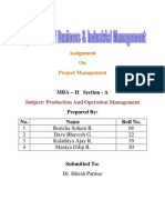 Assignment On Project Management: MBA - II Section - A