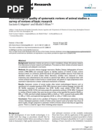 Methodological Quality of Systematic Reviews of Animal Studies - A Survey of Reviews of Basic Research