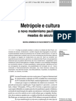 Metrópole e Cultura