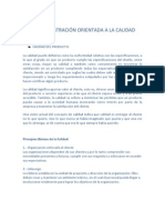 LA ADMINISTRACIÓN ORIENTADA A LA CALIDAD Proyecto