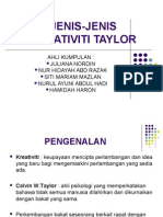 Jenis-Jenis Kreativiti Taylor