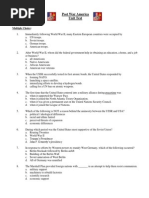 Post War America Unit Test: Multiple Choice