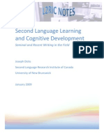 Dicks 2009 Second Language Learning and Cognitive Development Seminal and Recent Writing in The Field