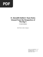 R. Meredith Belbin's Team Roles Viewed From The Perspective of The Big 5