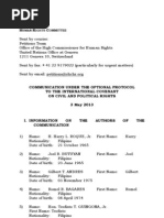 Elections Communication Filed Before UN Human Rights Committee