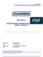 NDT-OPR-011-31 Rad of Welds ASME V Article 2