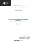 Análisis Comparativo de La Ley Orgánica de Procedimientos Administrativos y La Ley de Responsabilidad Social en Radio, Televisión y Medios Electrónicos