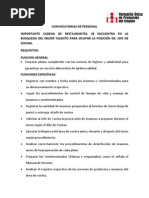 Convocatoria de Personal-Mayo