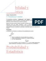 Probabilidad y Estadística (Distribucion F y T)