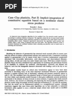 Cam-Clay Plasticity, Part II Implicit Integration of Constitutive Equation Based On A Nonlinear Elastic Stress Predictor