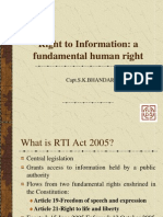 Right To Information: A Fundamental Human Right: Capt.S.K.BHANDARI