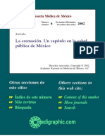 La Cremacion Un Capitulo en La Salud Publica en México