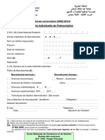 Fiche de Pre Inscription 09 10