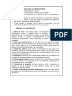 Reglas Básicas para El Entrevistador