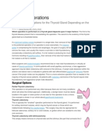 Thyroid Operations: Several Surgical Options For The Thyroid Gland Depending On The Problem