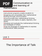 Effective Communication in Teaching and Learning of Mathematics