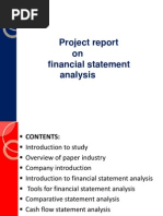 Project Report On Financial Statement Analysis