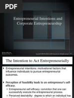 Entrepreneurial Intentions and Corporate Entrepreneurship