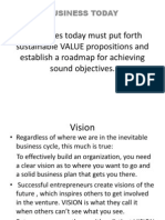 Businesses Today Must Put Forth Sustainable VALUE Propositions and Establish A Roadmap For Achieving Sound Objectives