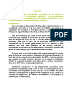 Tema 11a Las Nee en Ei. Respuesta Educativa en PCC y Programaciones. Adaptaciones Curriculares