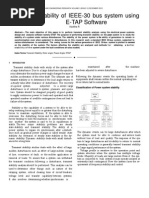 Transient Stability of IEEE 30 Bus System Using E TAP Software