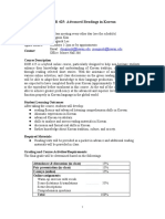 KOR 425: Advanced Readings in Korean: Time & Place: Instructor: Online Teacher: Office Hours: Contact