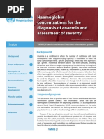 WHO - Haemoglobin Level For Anemia 2011