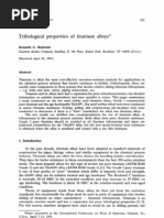 Tribological Properties of Titanium Alloys