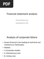 Financial Statement Analysis: Presentation by Ashalakshmi RK