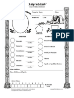 Labyrinth Lord RPG Character Sheet