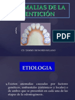 Clase Alteraciones Dentarias Del Desarrollo PDF