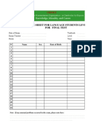 Attendance Sheet For Midterm and Final