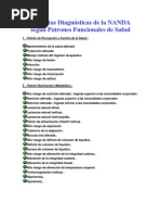 Etiquetas Diagnósticas de La NANDA Según Patrones Funcionales de Salud