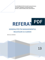 Referat Managementul Relatiilor Cu Clientii