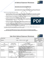 Safe Work Method Statement Worksheet