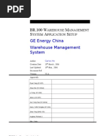 BR100 Warehouse Management System Application Setup V1.6