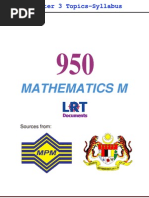 950 Math M (PPU - STPM) Semester 3 Topics-Syllabus