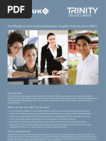 Certificate in International Business English Training (Cert IBET)