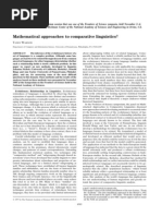 Mathematical Approaches To Comparative Linguistics