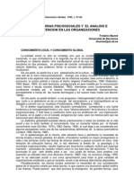 Munne, F. Las Teorias Psicosociales y El Analisis e Intervencion en Las Organizaciones