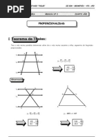 Proporcionalidad - Teorema de Thales