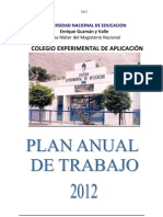 PLAN ANUAL DE TRABAJO 2012 Tania