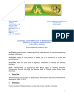 Licensing and Supervision of Banking Business Directives To Authorize The Business of Interest Free Banking Directives Number SBB/51/2011