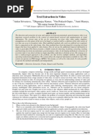 Text Extraction in Video: Ankur Srivastava, Dhananjay Kumar, Om Prakash Gupta, Amit Maurya, MR - Sanjay Kumar Srivastava