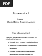 Econometrics 1: Classical Linear Regression Analysis