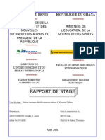 Rapport de Stage A La Station Terrienne de Calavi BENIN Aout08 1