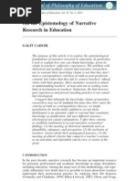 On The Epistemology of Narrative Research in Educ Vol47 No1 2013